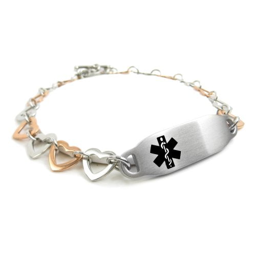 Black & Steel Hearts My Identity Doctor Pre-Engraved & Customized Women’s Blood Type A Toggle Medical Charm Bracelet Red Black & Steel Hearts My Identity Doctor Pre-Engraved & Customized Women’s Blood Type A Toggle Medical Charm Bracelet Red